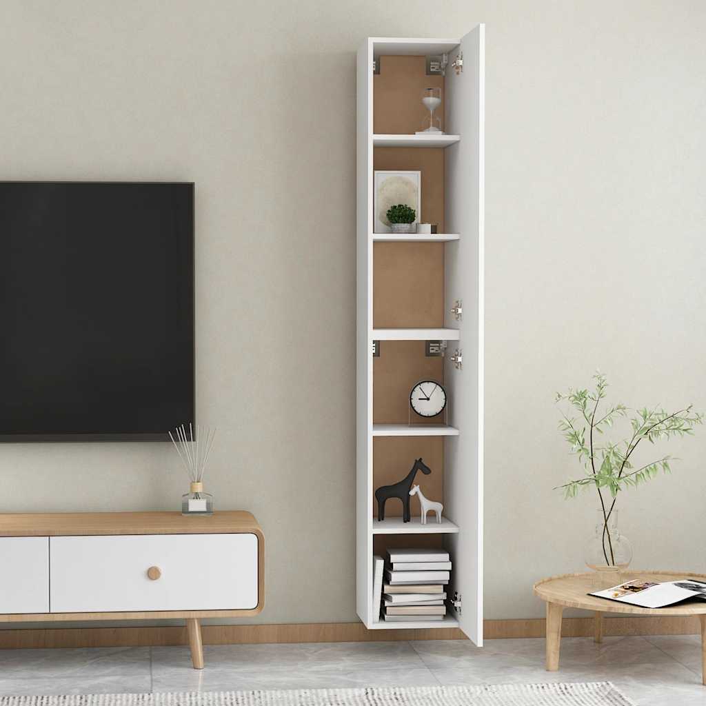 Meubles TV 2 pcs Blanc 30,5x30x90 cm Bois d’ingénierie - XIOS