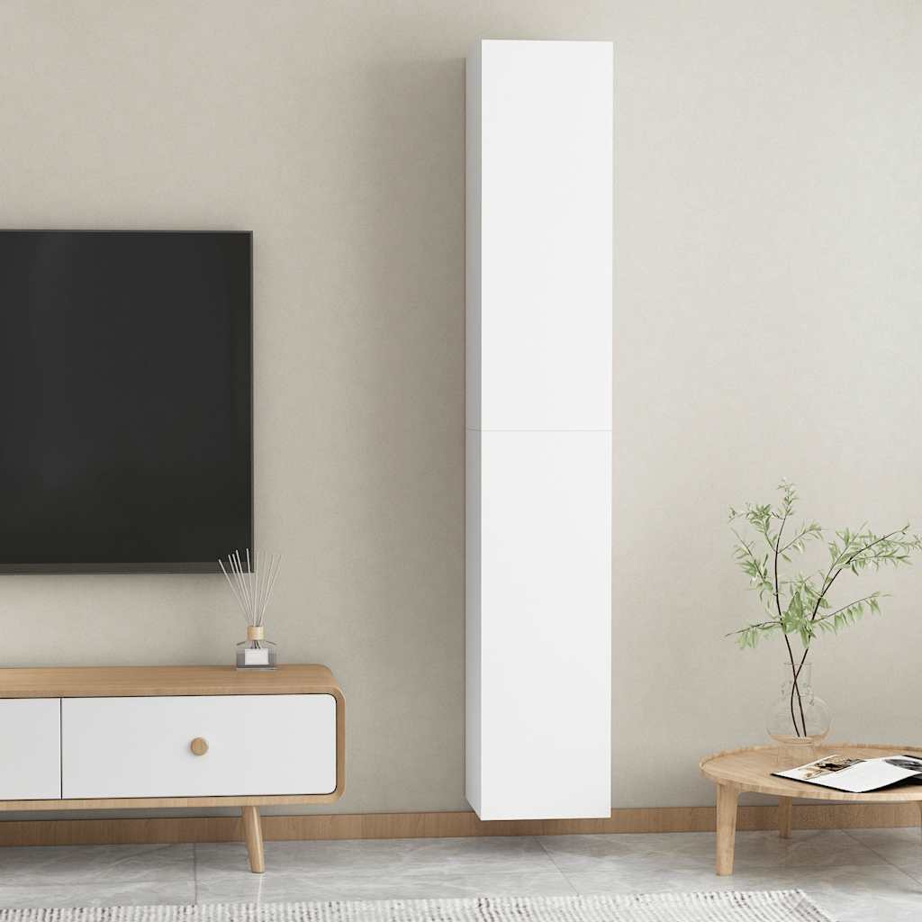 Meubles TV 2 pcs Blanc 30,5x30x90 cm Bois d’ingénierie - XIOS
