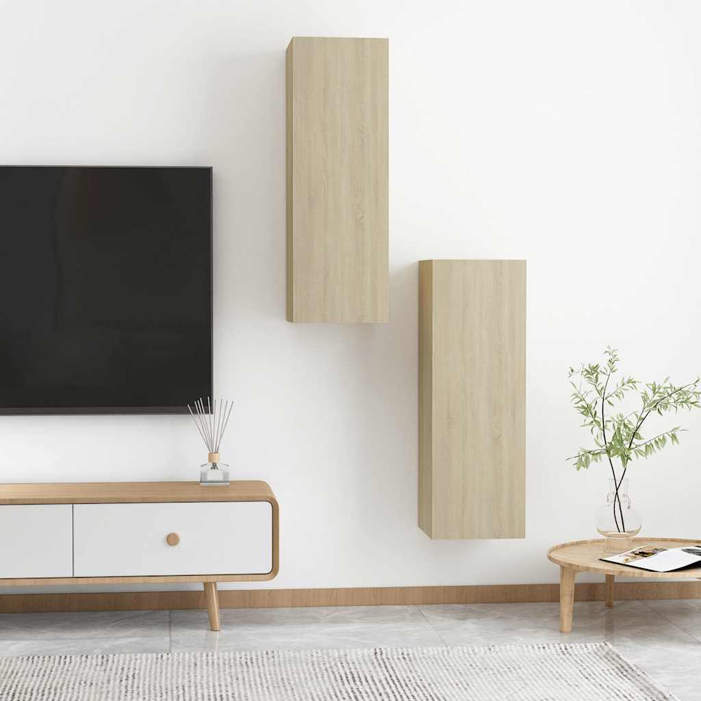 Meubles TV 2 pcs Chêne sonoma 30,5x30x90 cm Bois d’ingénierie - XIOS