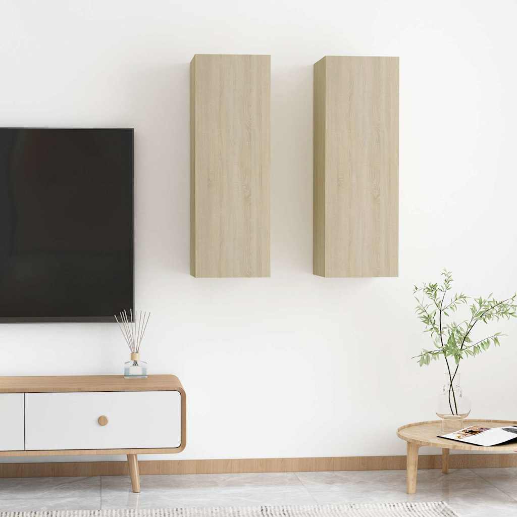 Meubles TV 2 pcs Chêne sonoma 30,5x30x90 cm Bois d’ingénierie - XIOS