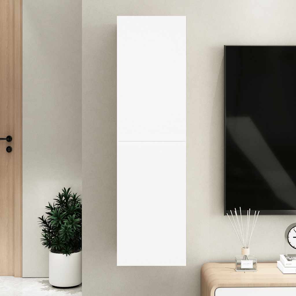 Meuble TV Blanc 30,5x30x110 cm Bois d’ingénierie - XIOS