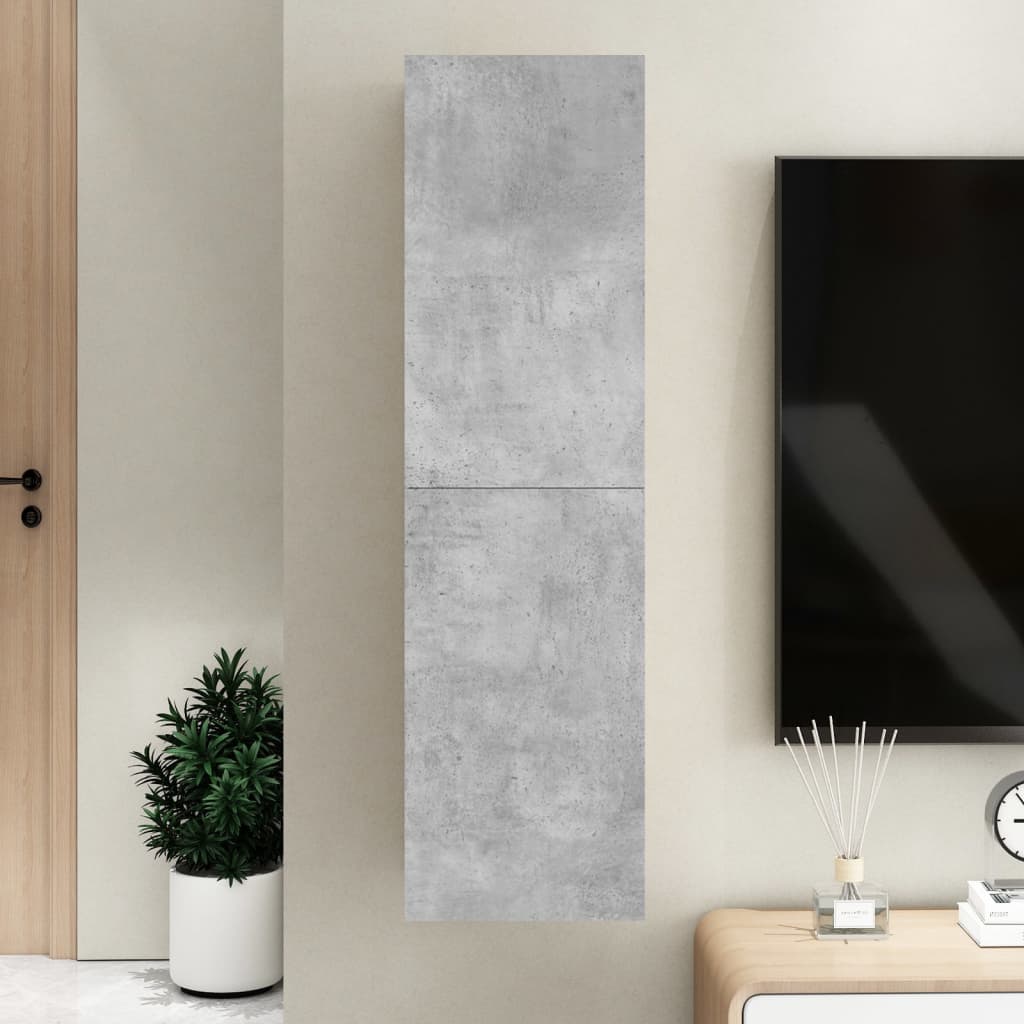 Meuble TV Gris béton 30,5x30x110 cm Bois d’ingénierie - XIOS
