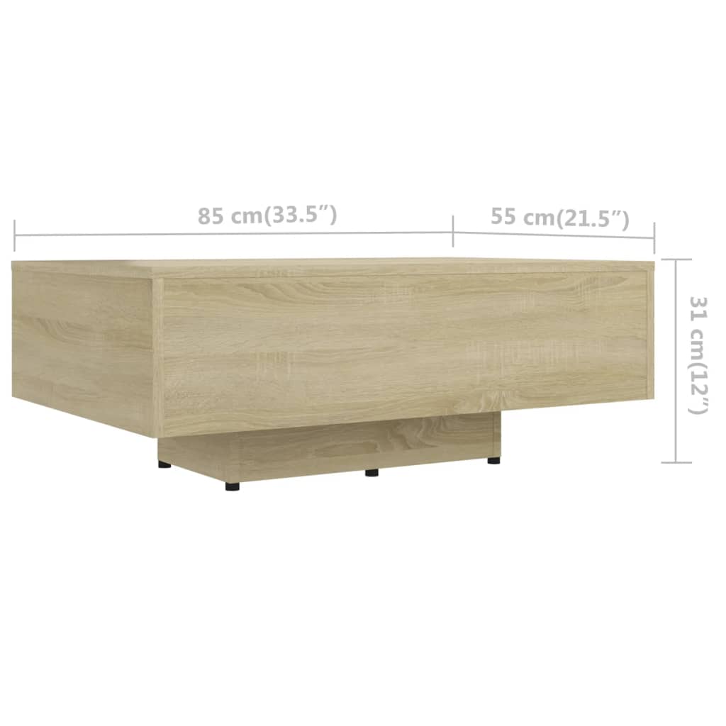 Table basse Chêne sonoma 85x55x31 cm Bois d'ingénierie - XIOS