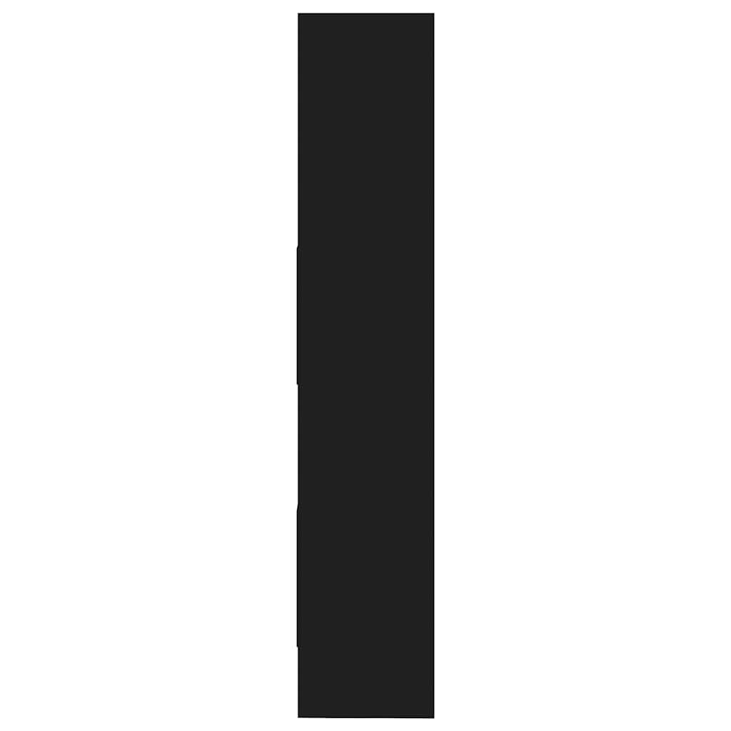 Bibliothèque Noir 60x35x180 cm Bois d’ingénierie - XIOS