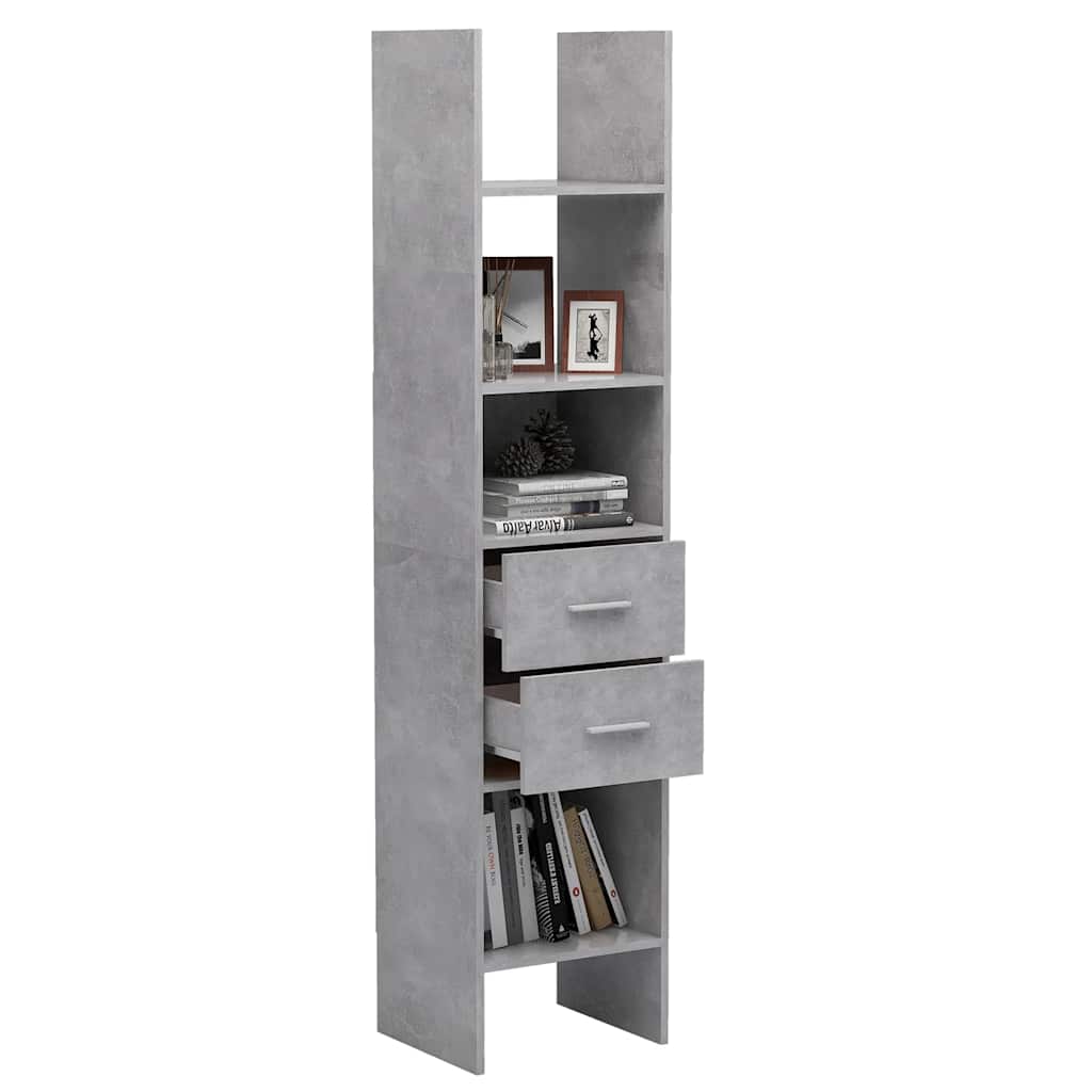 Bibliothèque Gris béton 40x35x180 cm Bois d’ingénierie - XIOS