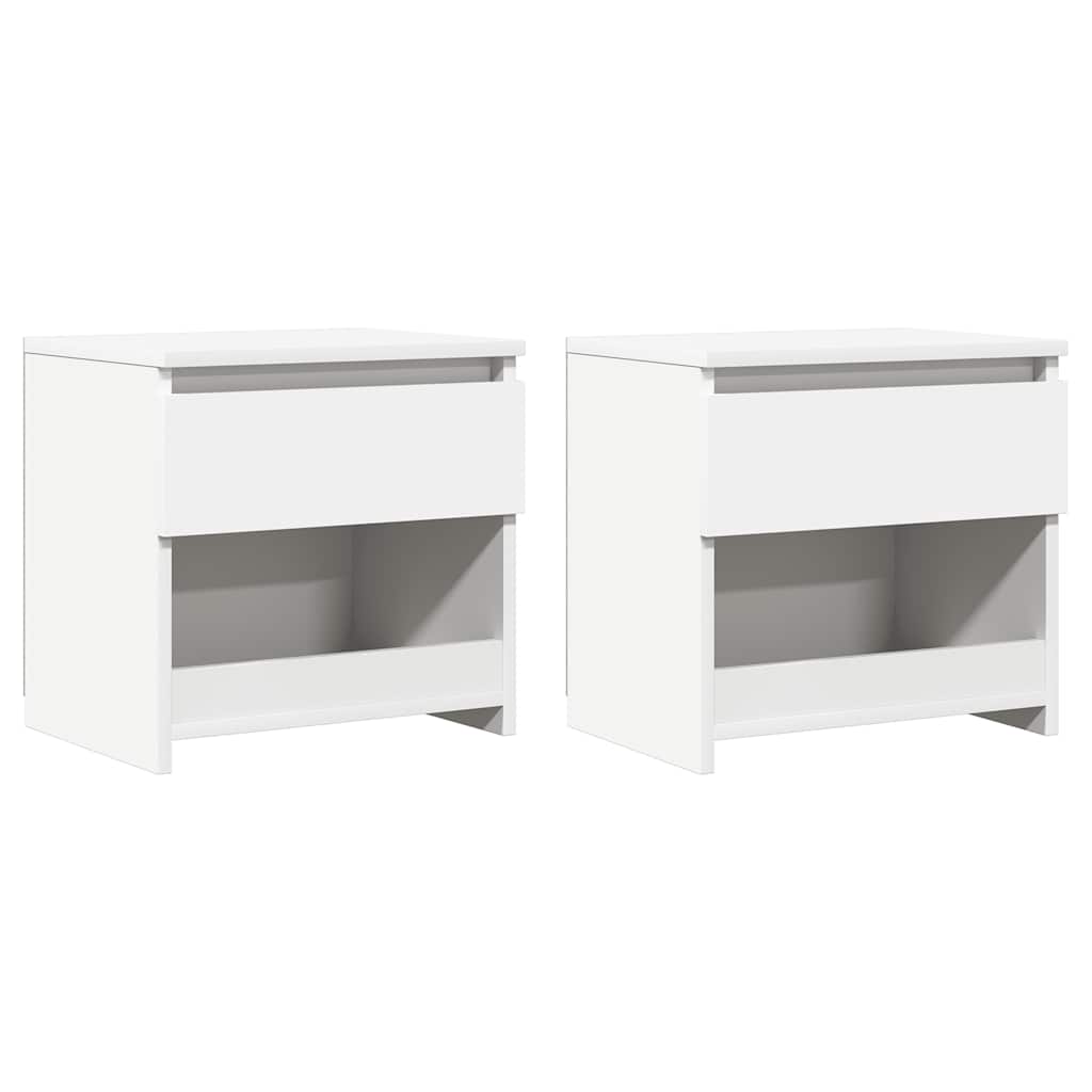Tables de chevet 2 pcs Blanc 40x30x39 cm Bois d'ingénierie - XIOS