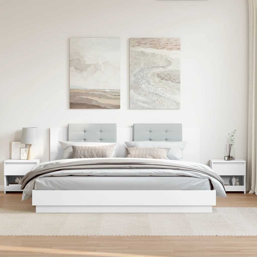 Tables de chevet 2 pcs Blanc 40x30x39 cm Bois d'ingénierie - XIOS