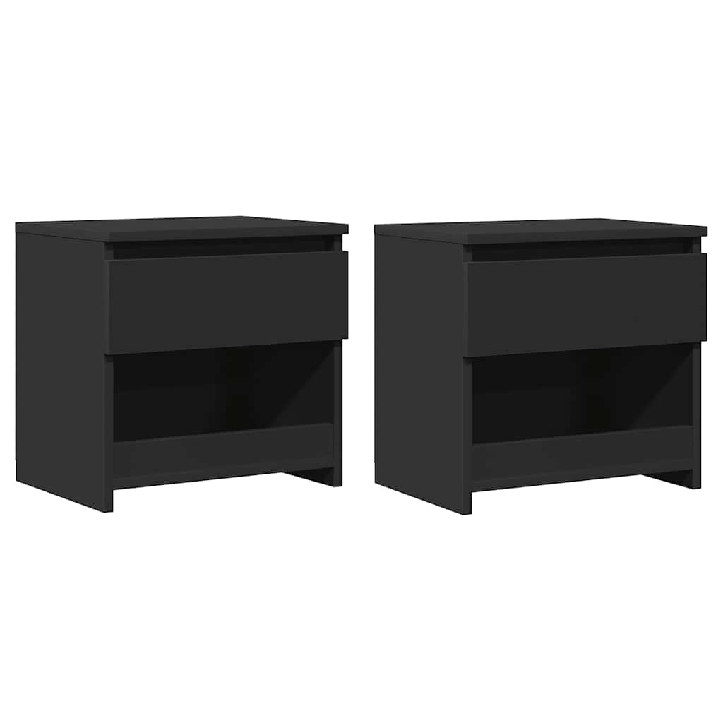 Tables de chevet 2 pcs Noir 40x30x39 cm Bois d’ingénierie - XIOS