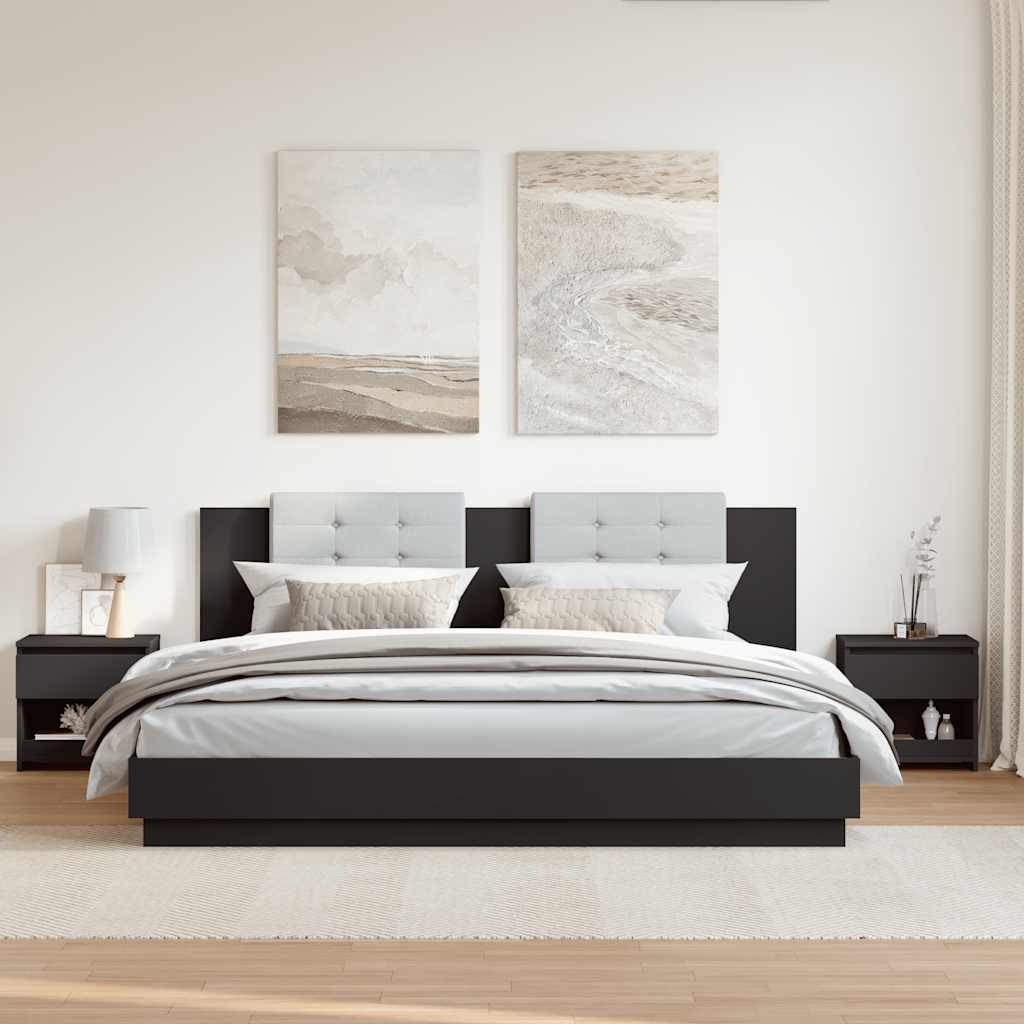 Tables de chevet 2 pcs Noir 40x30x39 cm Bois d’ingénierie - XIOS