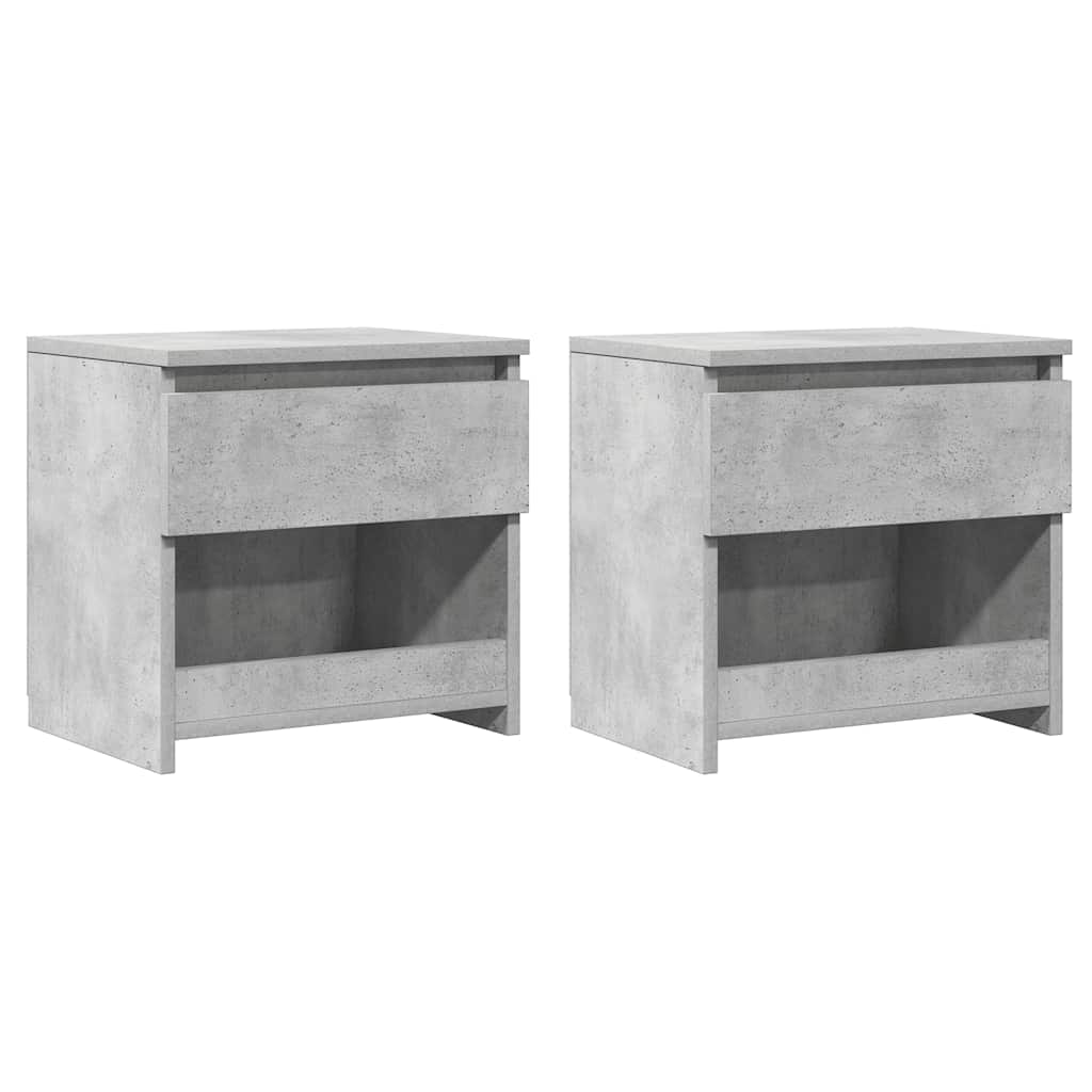Tables de chevet 2 pcs Gris béton 40x30x39 cm Bois d’ingénierie - XIOS