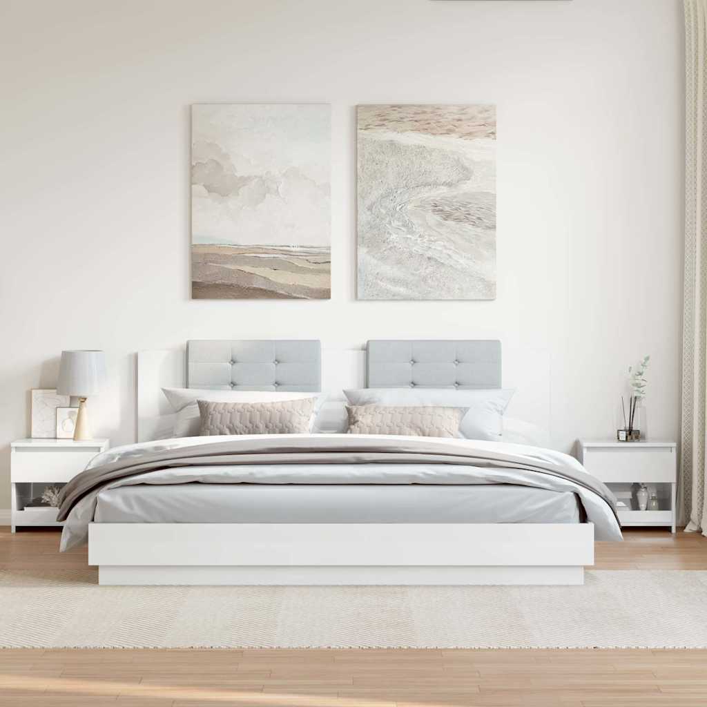 Tables de chevet 2pcs Blanc brillant 40x30x39cm Bois ingénierie - XIOS