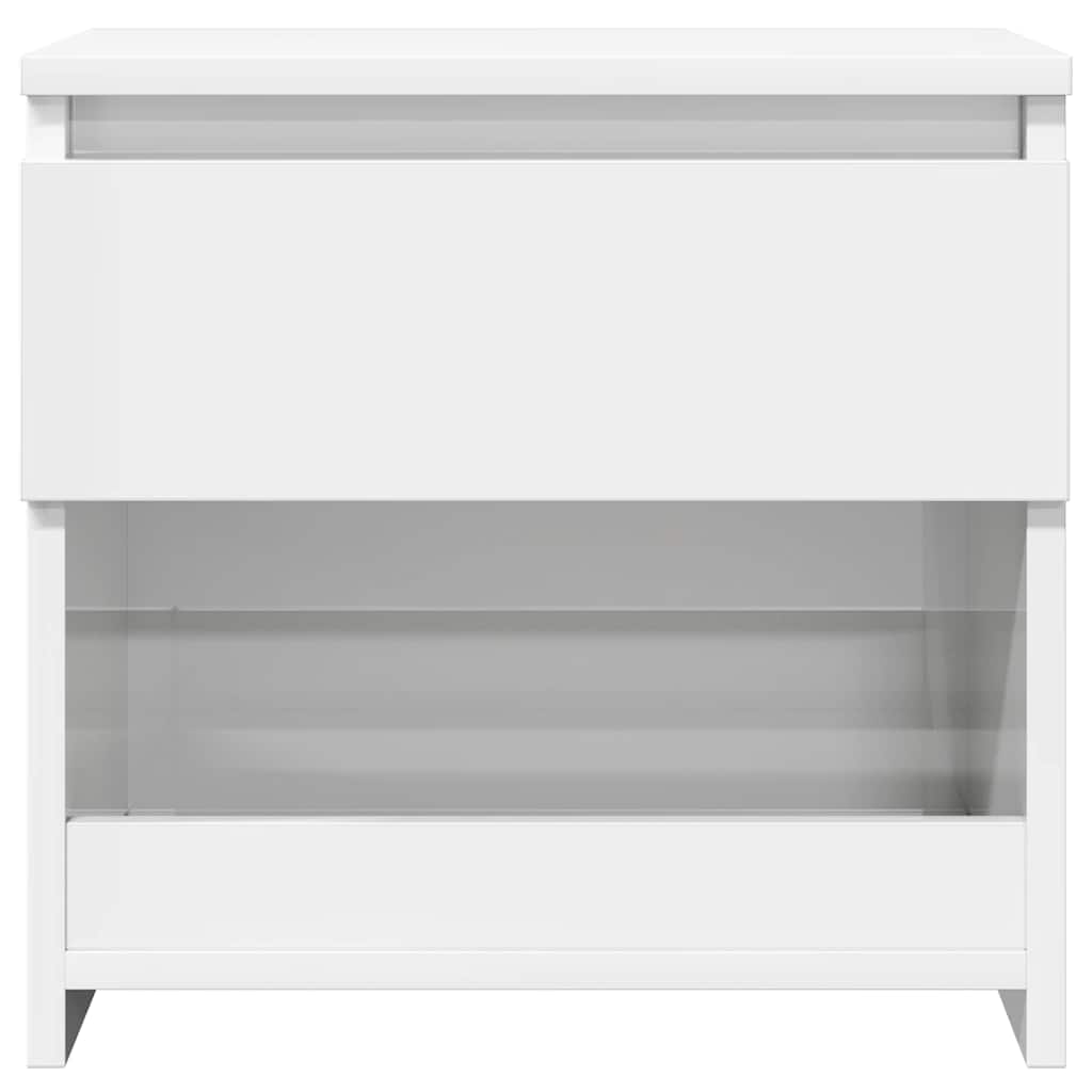 Tables de chevet 2pcs Blanc brillant 40x30x39cm Bois ingénierie - XIOS