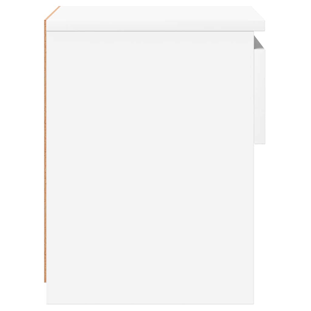 Tables de chevet 2pcs Blanc brillant 40x30x39cm Bois ingénierie - XIOS