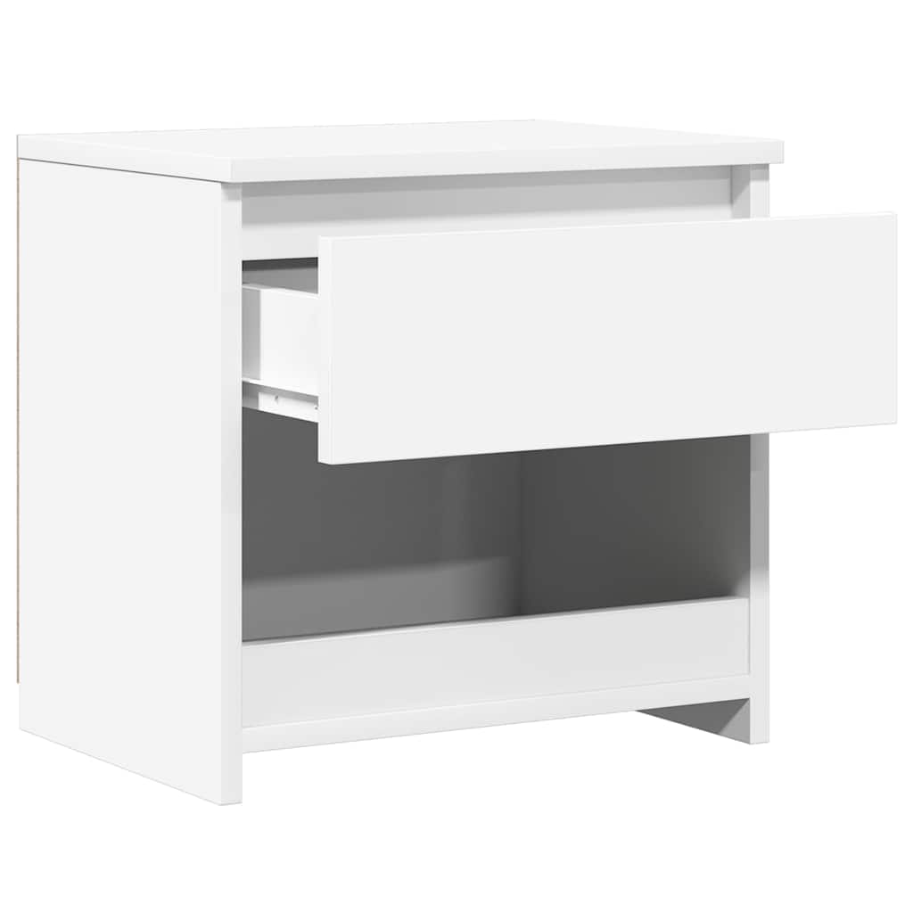 Tables de chevet 2pcs Blanc brillant 40x30x39cm Bois ingénierie - XIOS