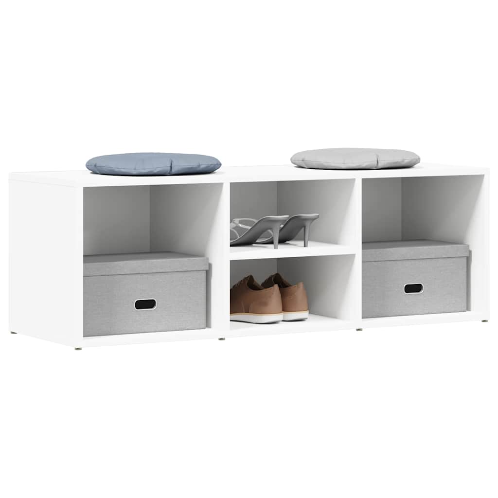 Banc à chaussures Blanc 105x35x35 cm Aggloméré - XIOS
