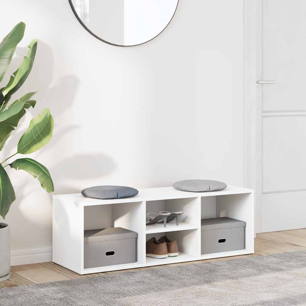Banc à chaussures Blanc 105x35x35 cm Aggloméré - XIOS