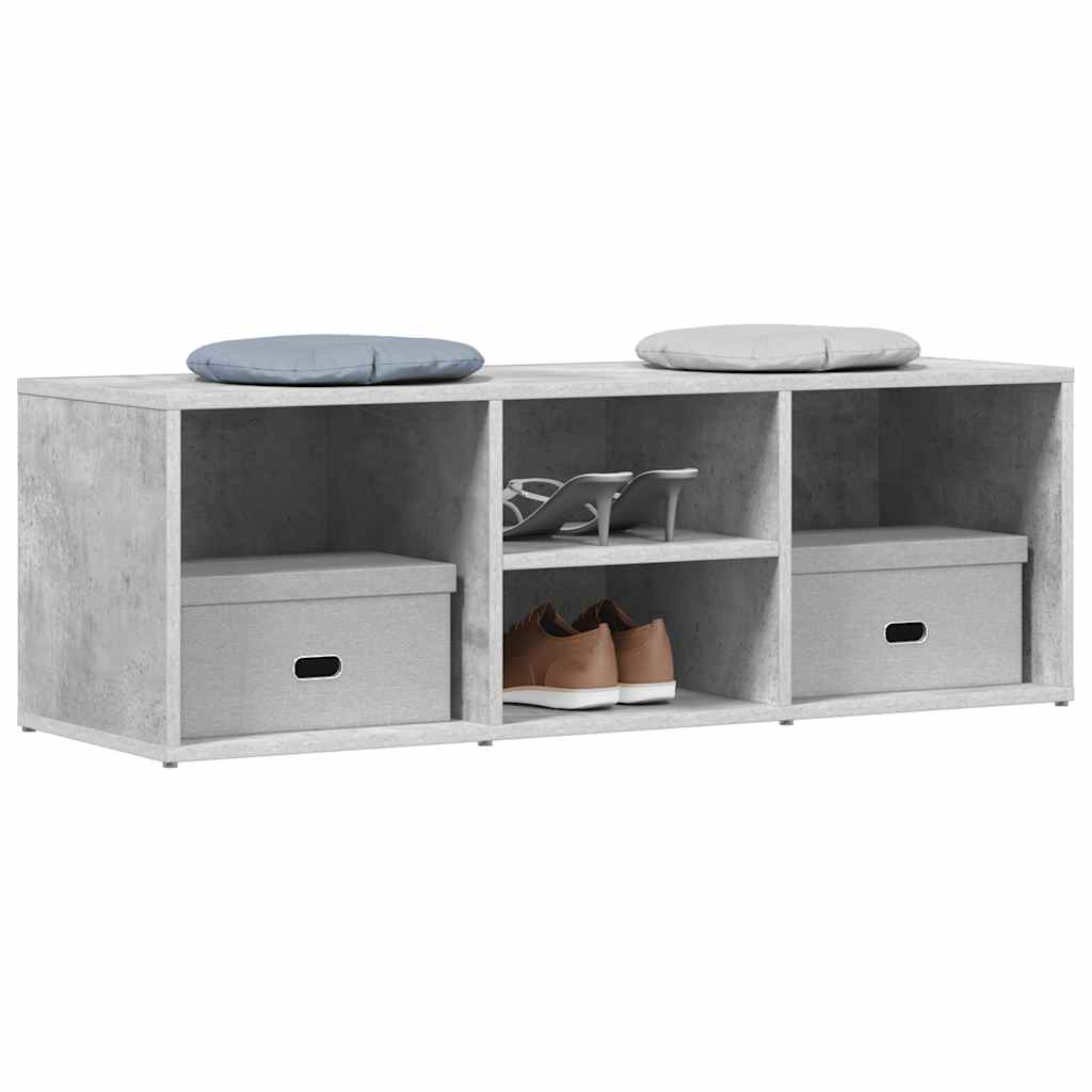 Banc à chaussures Gris béton 105x35x35 cm Aggloméré - XIOS
