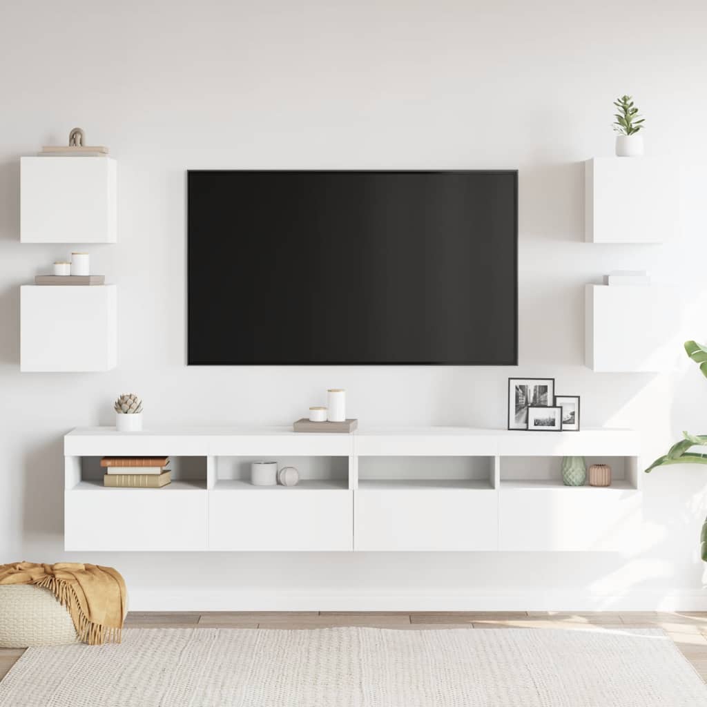 Meubles TV muraux 4 pcs Blanc 30,5x30x30 cm - XIOS