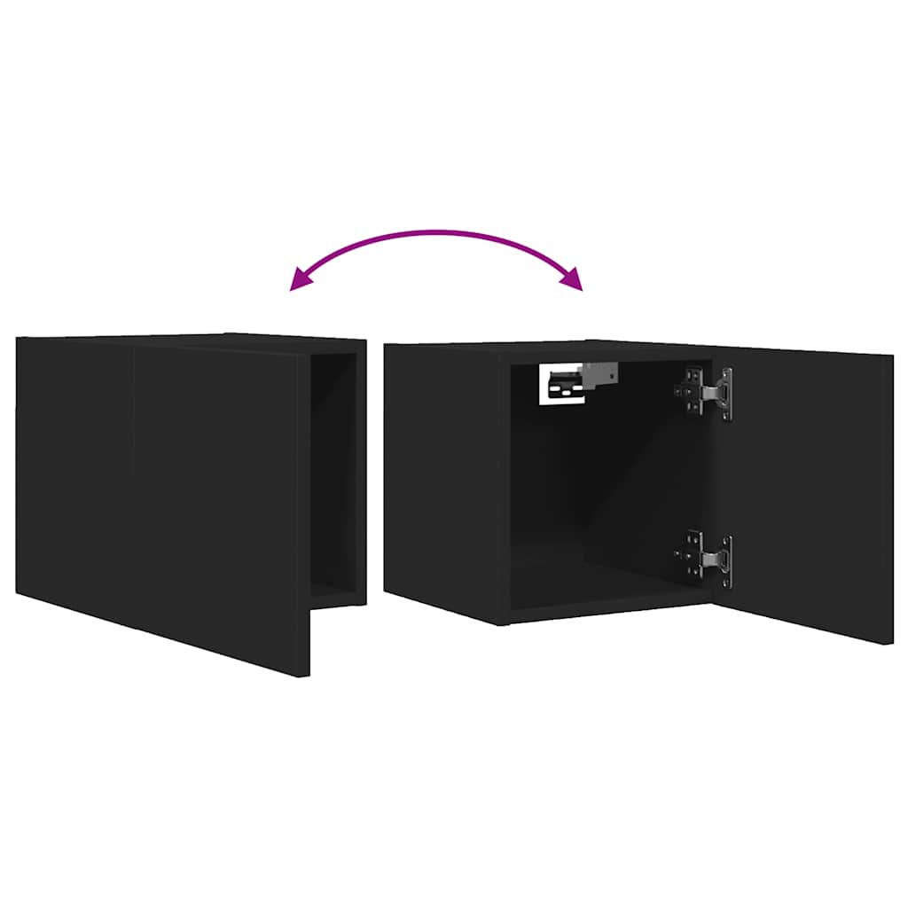 Meubles TV muraux 2 pcs Noir 30,5x30x30 cm - XIOS