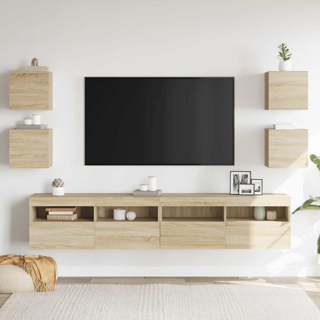 Meubles TV muraux 4 pcs Chêne sonoma 30,5x30x30 cm - XIOS