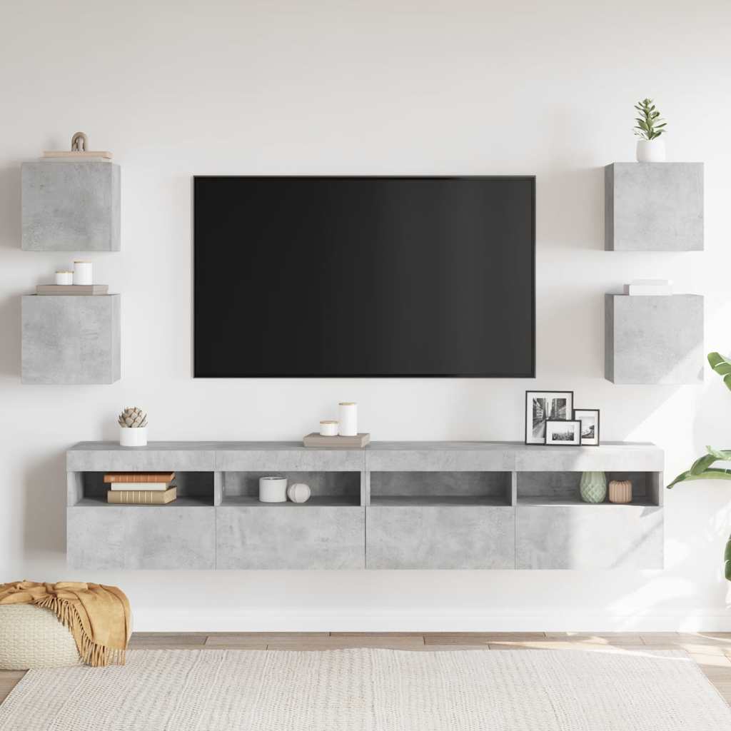 Meubles TV muraux 4 pcs Gris béton 30,5x30x30 cm - XIOS