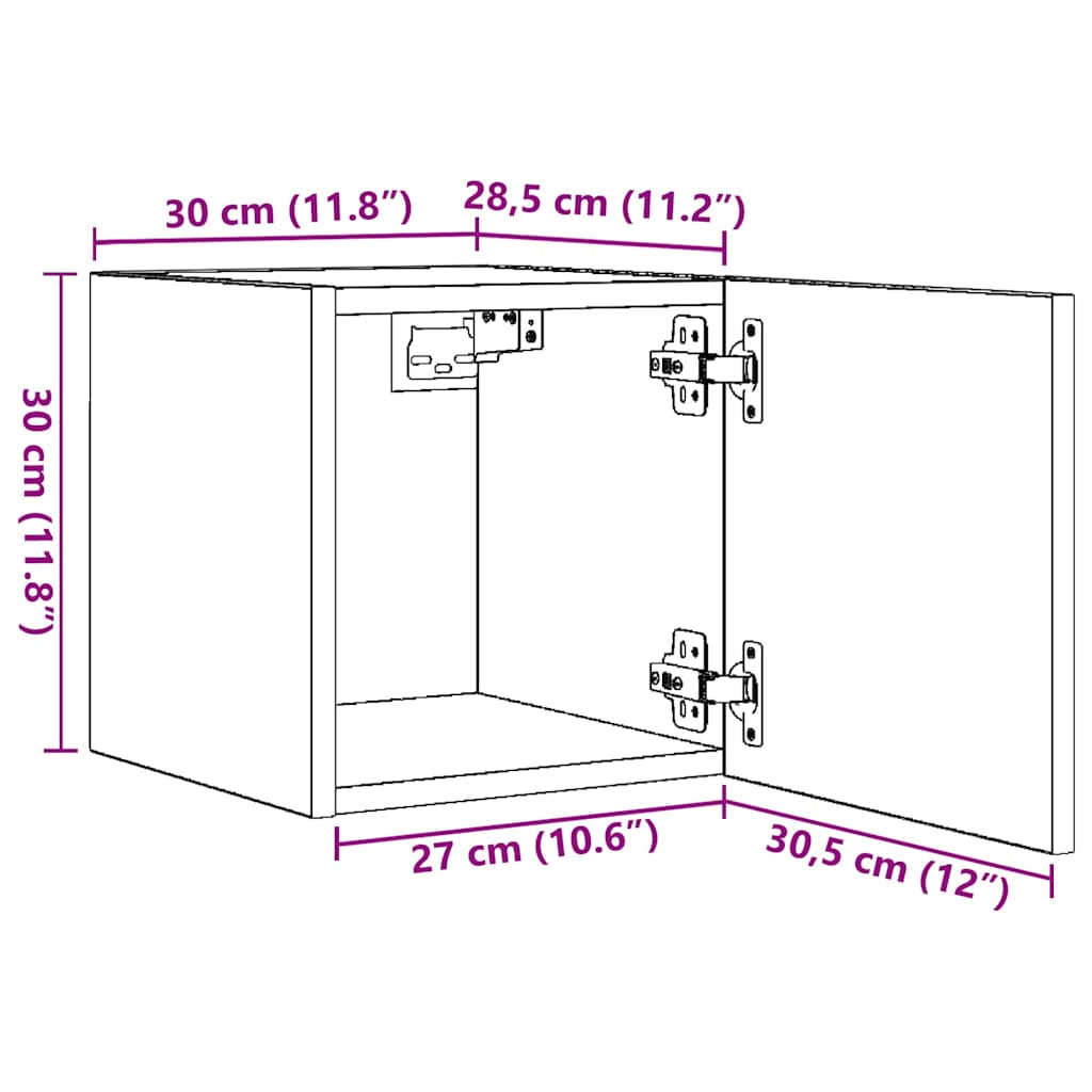 Meubles TV muraux 4 pcs Gris béton 30,5x30x30 cm - XIOS