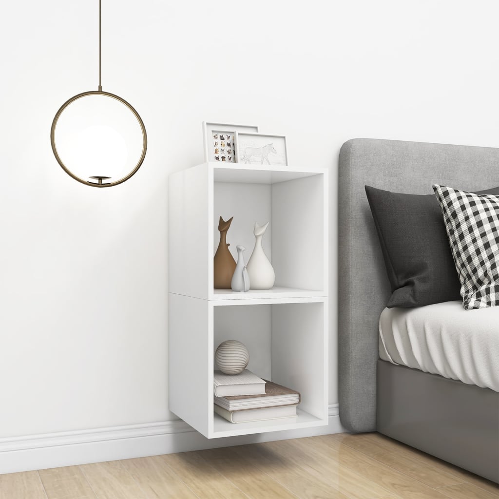 Armoires murales 2 pcs Blanc 37x37x37 cm Bois d’ingénierie - XIOS