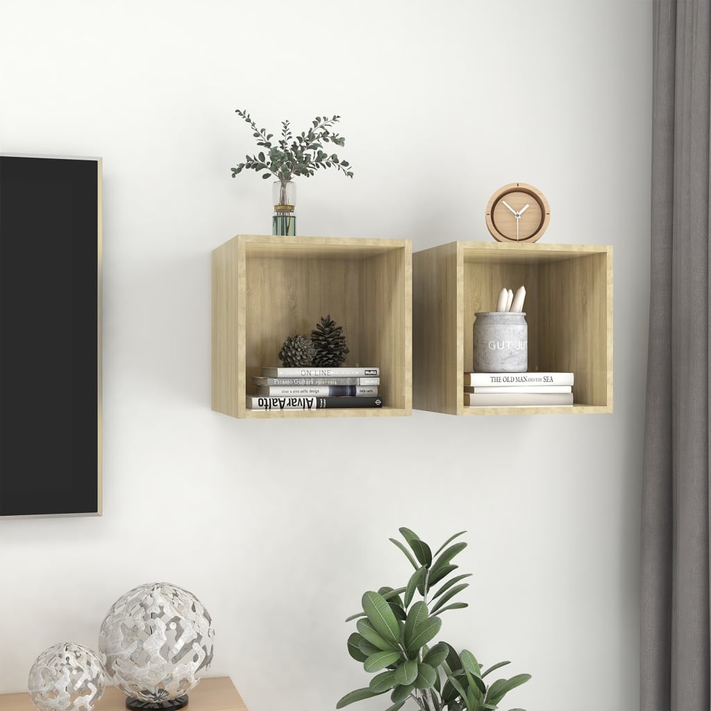 Armoires murales 2 pcs Chêne Sonoma 37x37x37 cm Bois ingénierie - XIOS