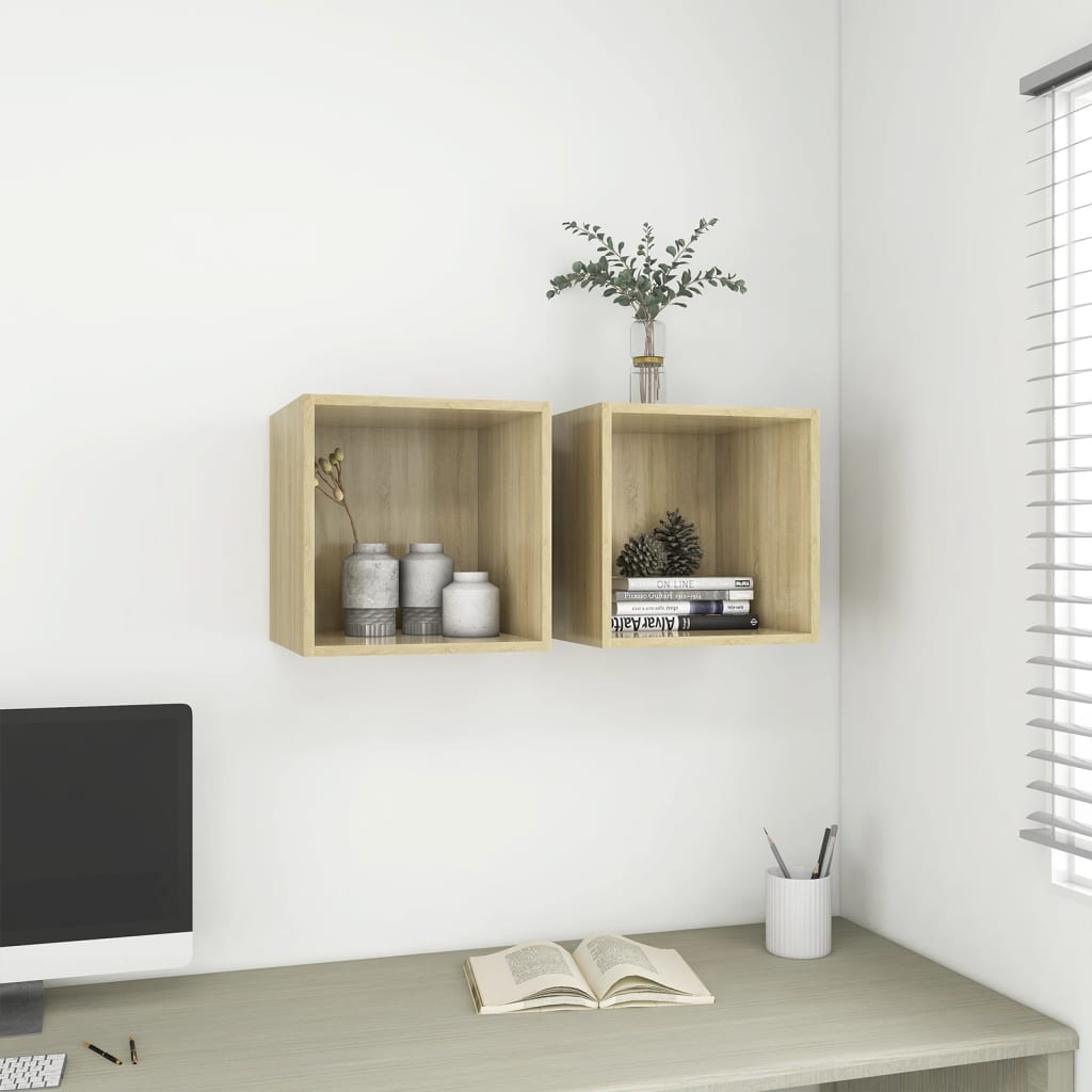 Armoires murales 2 pcs Chêne Sonoma 37x37x37 cm Bois ingénierie - XIOS