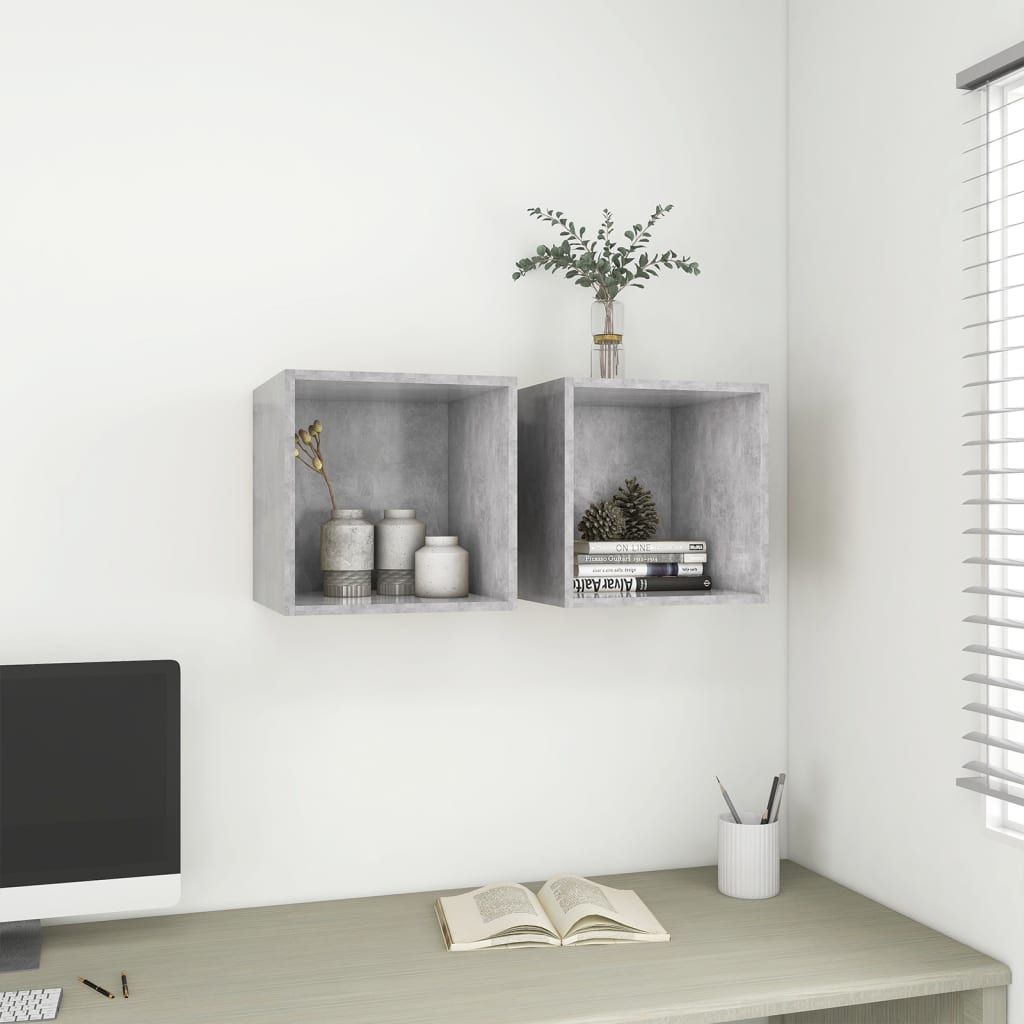 Armoire murale Gris béton 37x37x37 cm Aggloméré - XIOS