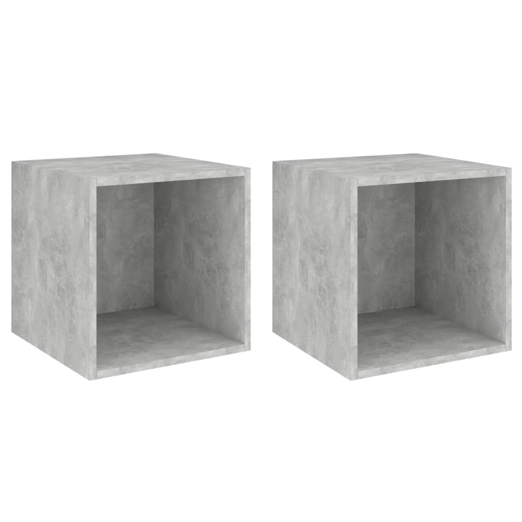 Armoires murales 2 pcs Gris béton 37x37x37 cm Bois d’ingénierie - XIOS
