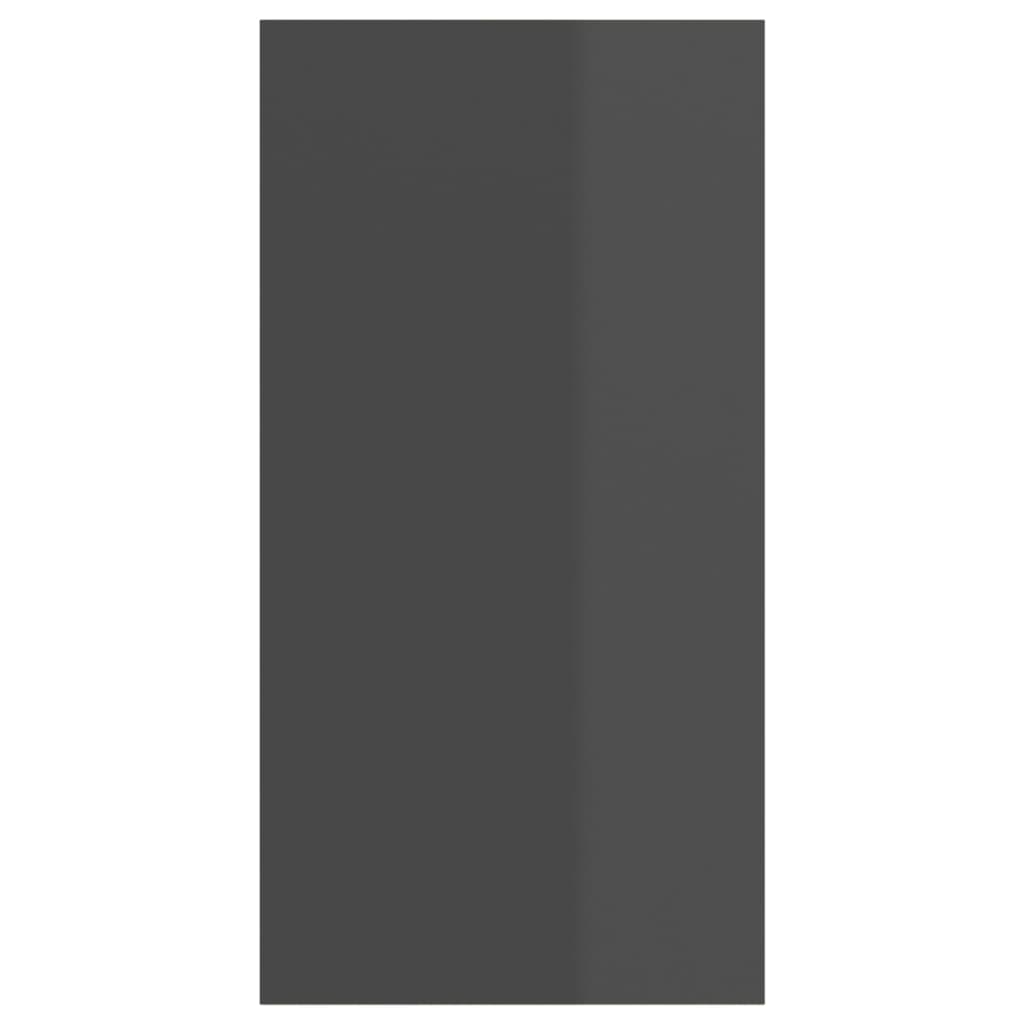 Meuble TV mural Gris brillant 37x37x72 cm Bois d’ingénierie - XIOS