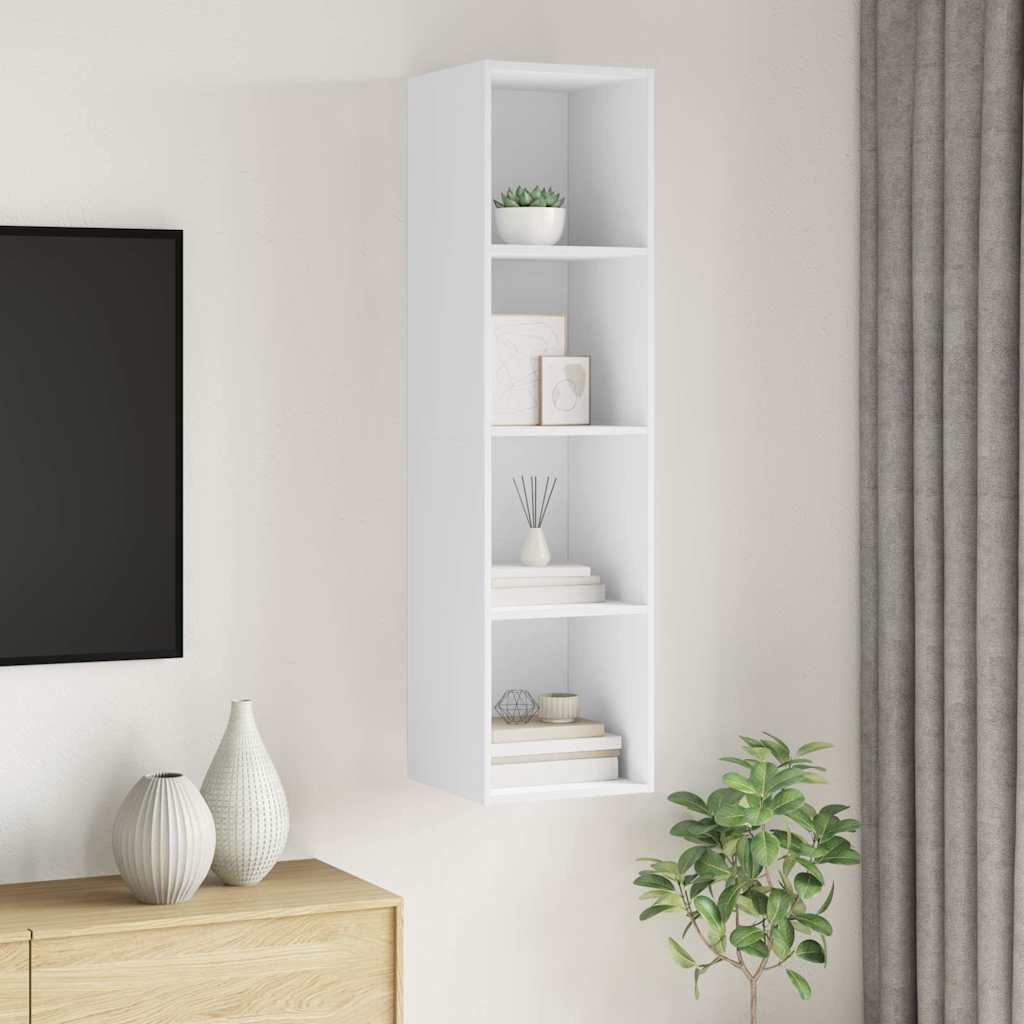 Meuble TV mural Blanc 37x37x142,5 cm Bois d’ingénierie - XIOS