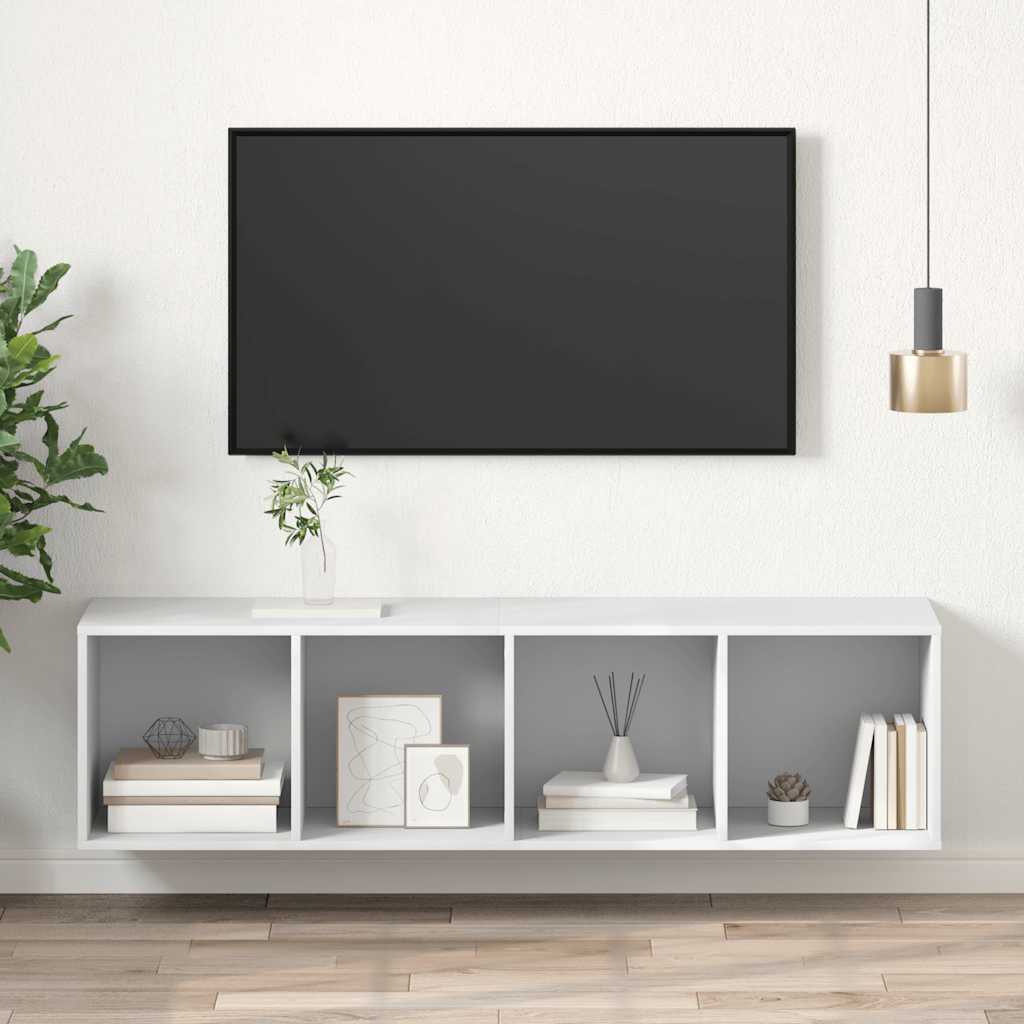 Meuble TV mural Blanc 37x37x142,5 cm Bois d’ingénierie - XIOS