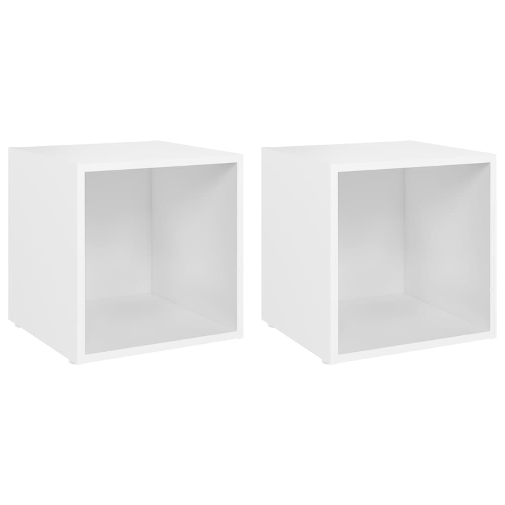 Meubles TV 2 pcs Blanc 37x35x37 cm Bois d’ingénierie - XIOS