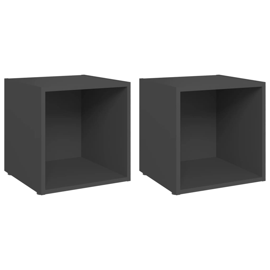 Meubles TV 2 pcs gris 37x35x37 cm bois d’ingénierie - XIOS