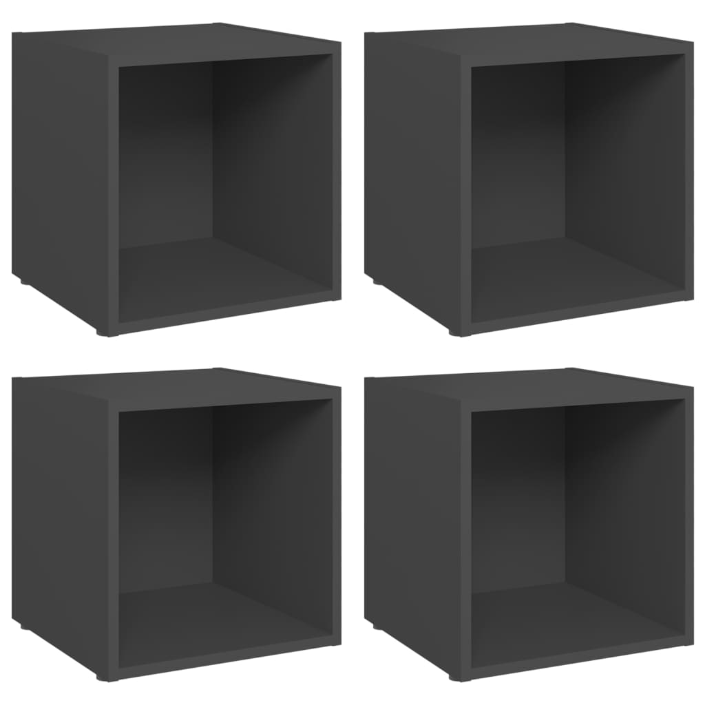 Meubles TV 4 pcs gris 37x35x37 cm bois d’ingénierie - XIOS