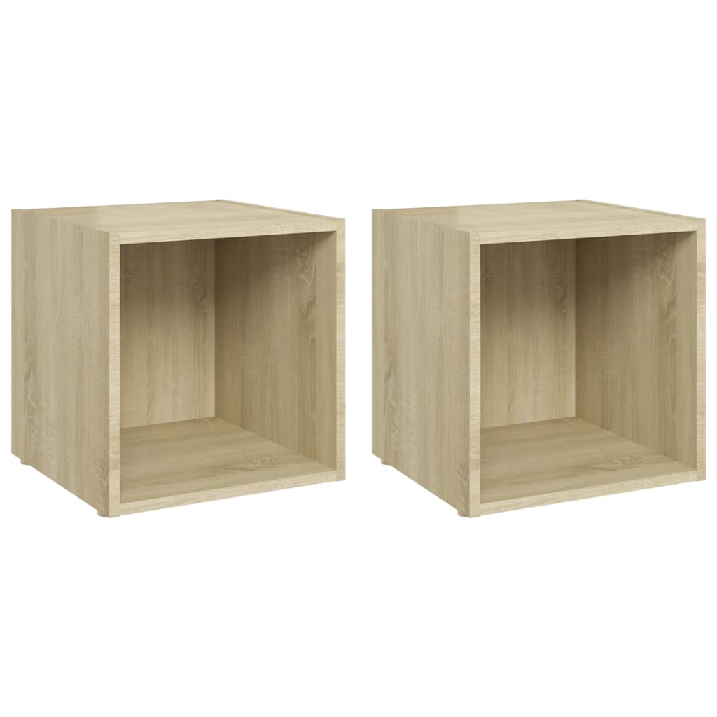 Meubles TV 2 pcs chêne sonoma 37x35x37 cm bois d’ingénierie - XIOS