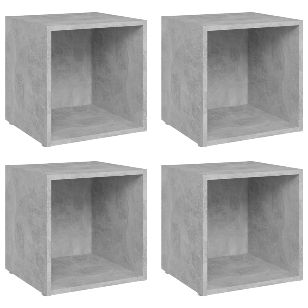 Meubles TV 4 pcs gris béton 37x35x37 cm bois d’ingénierie - XIOS