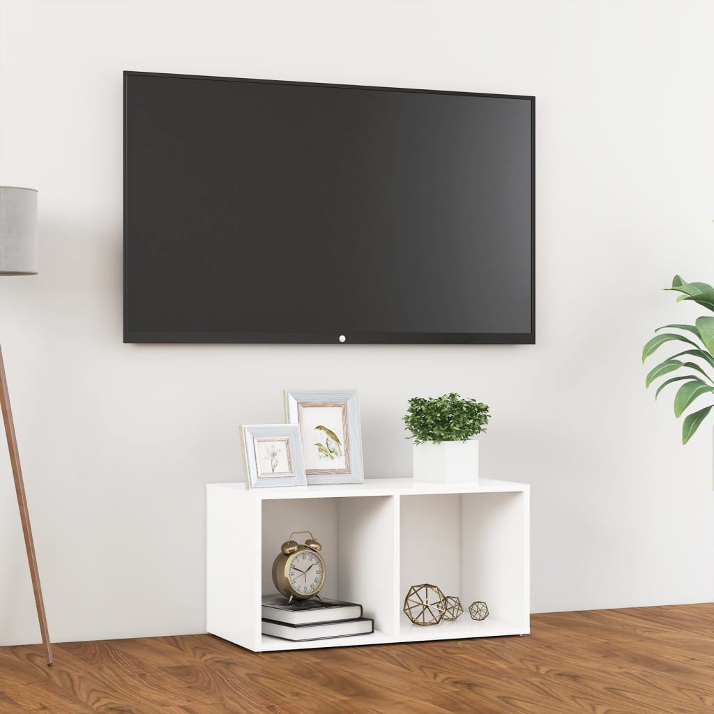 Meuble TV blanc 72x35x36,5 cm bois d’ingénierie - XIOS