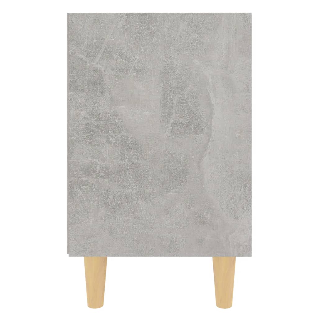 Tables de chevet avec pieds en bois 2 pcs Gris béton 40x30x50cm - XIOS