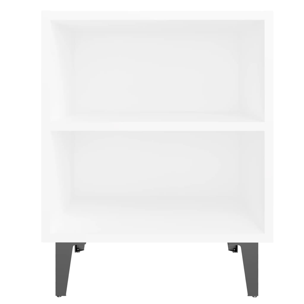 Tables de chevet avec pieds en métal 2 pcs blanc 40x30x50 cm - XIOS
