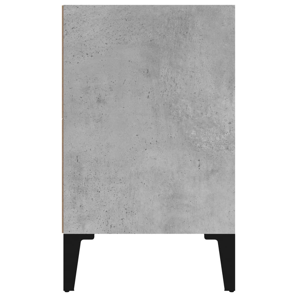 Table de chevet avec pieds en métal gris béton 40x30x50 cm - XIOS