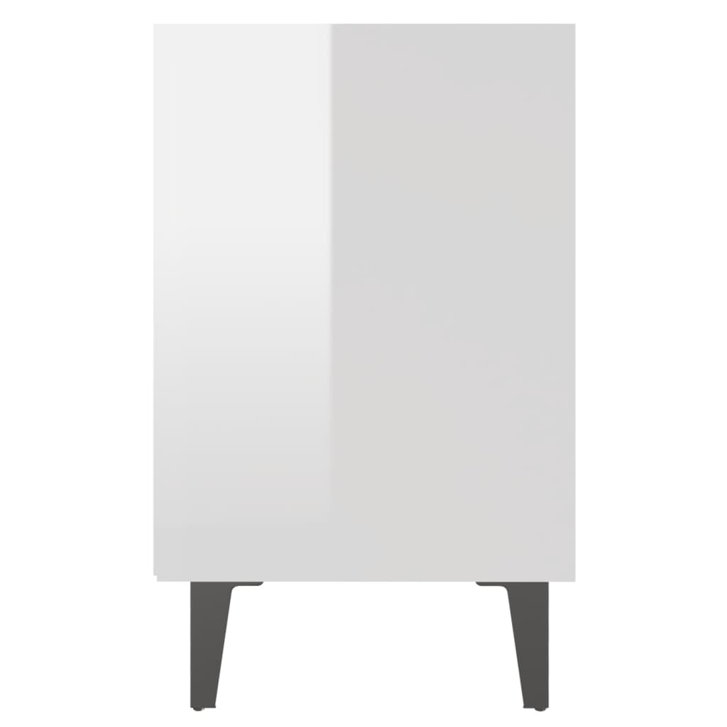 Tables de chevet pieds en métal 2 pcs blanc brillant 40x30x50cm - XIOS