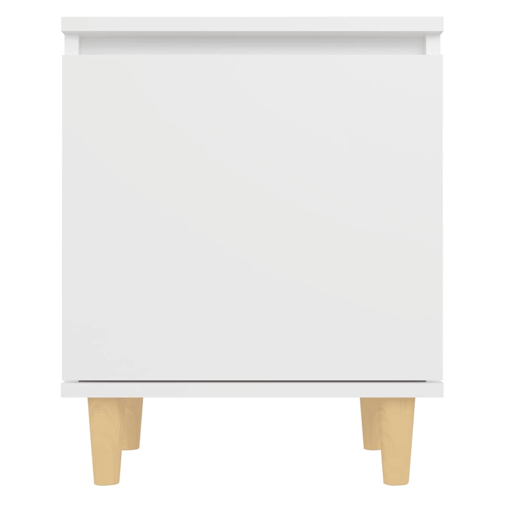Tables de chevet avec pieds en bois 2 pcs Blanc 40x30x50 cm - XIOS