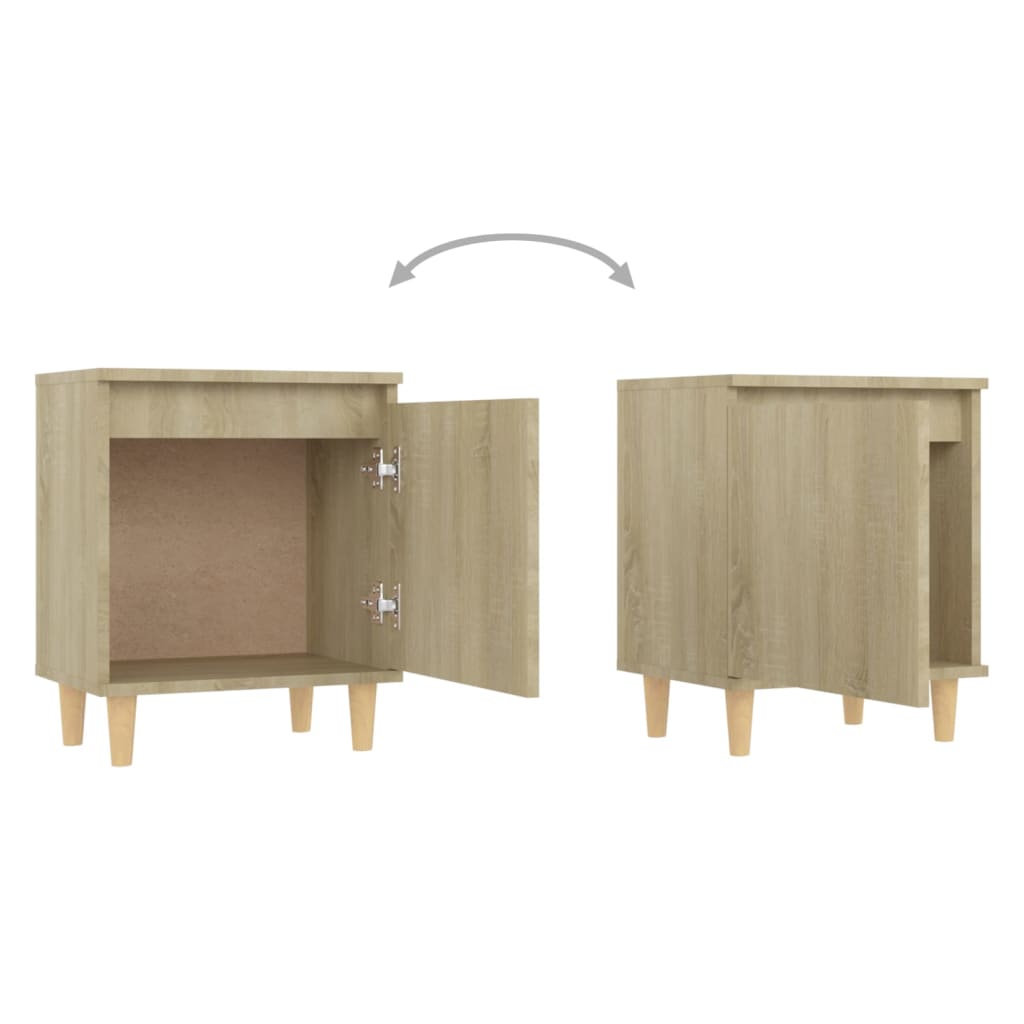 Tables de chevet pieds en bois 2 pcs Chêne sonoma 40x30x50 cm - XIOS