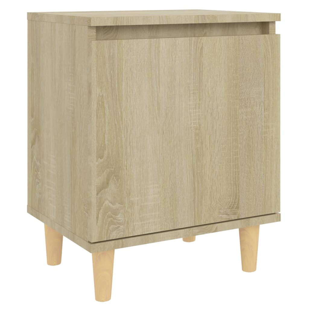 Tables de chevet pieds en bois 2 pcs Chêne sonoma 40x30x50 cm - XIOS