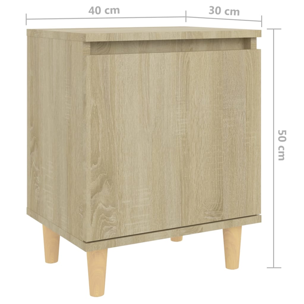 Tables de chevet pieds en bois 2 pcs Chêne sonoma 40x30x50 cm - XIOS