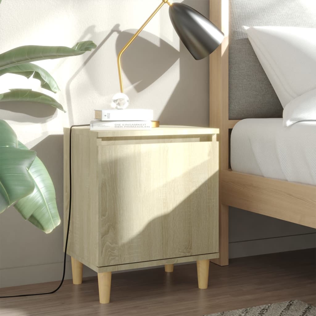 Tables de chevet pieds en bois 2 pcs Chêne sonoma 40x30x50 cm - XIOS