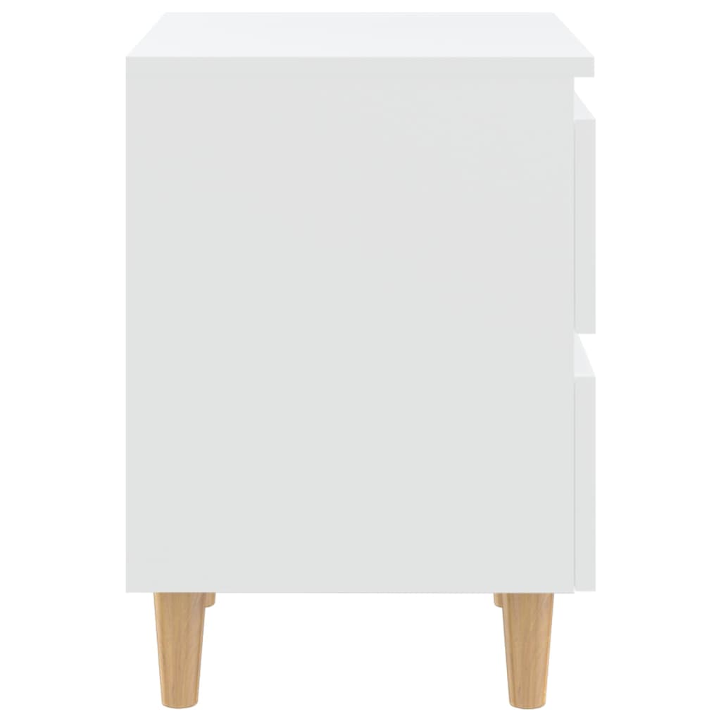 Tables de chevet avec pieds en pin 2 pcs Blanc 40x35x50 cm - XIOS